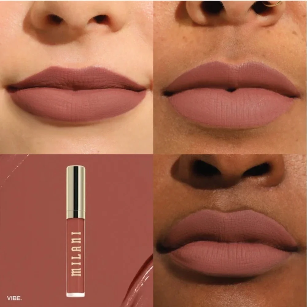 Milani Stay Put Liquid Lip Matte Longwear Lipstick 0.10 oz 160 Vibe Nude Brown